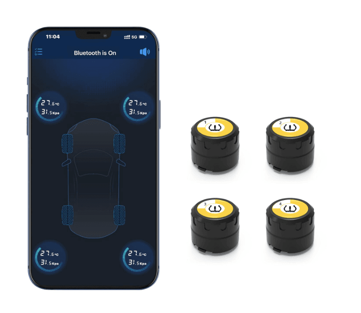 Hình ảnh sản phẩm TPMS HỆ THỐNG GIÁM SÁT ÁP SUẤT LỐP BLUETOOTH 4PCS BLE 5.0 2